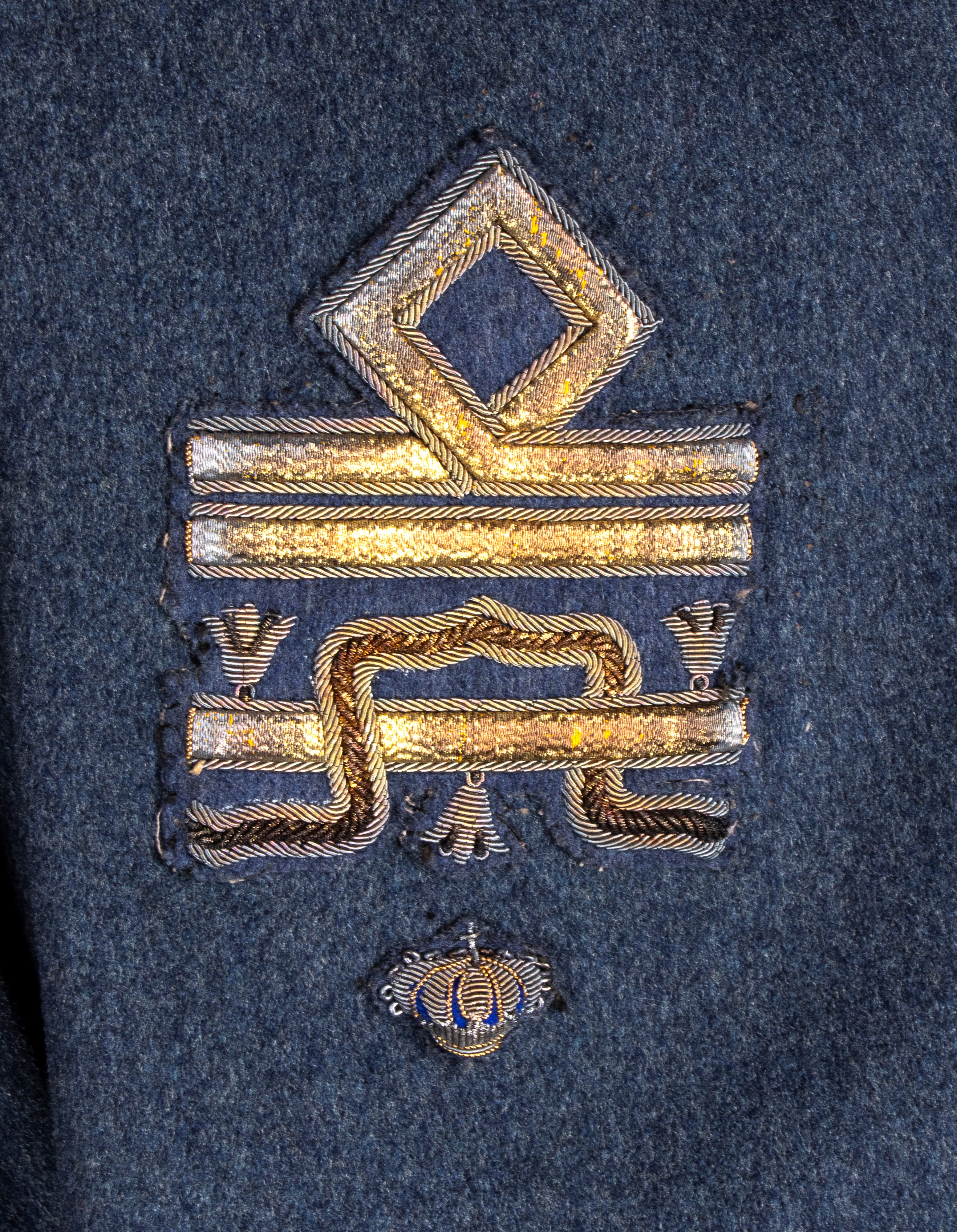 Cappotto da generale di squadra aerea, cappotto in castorino di lana grigio-azzurro