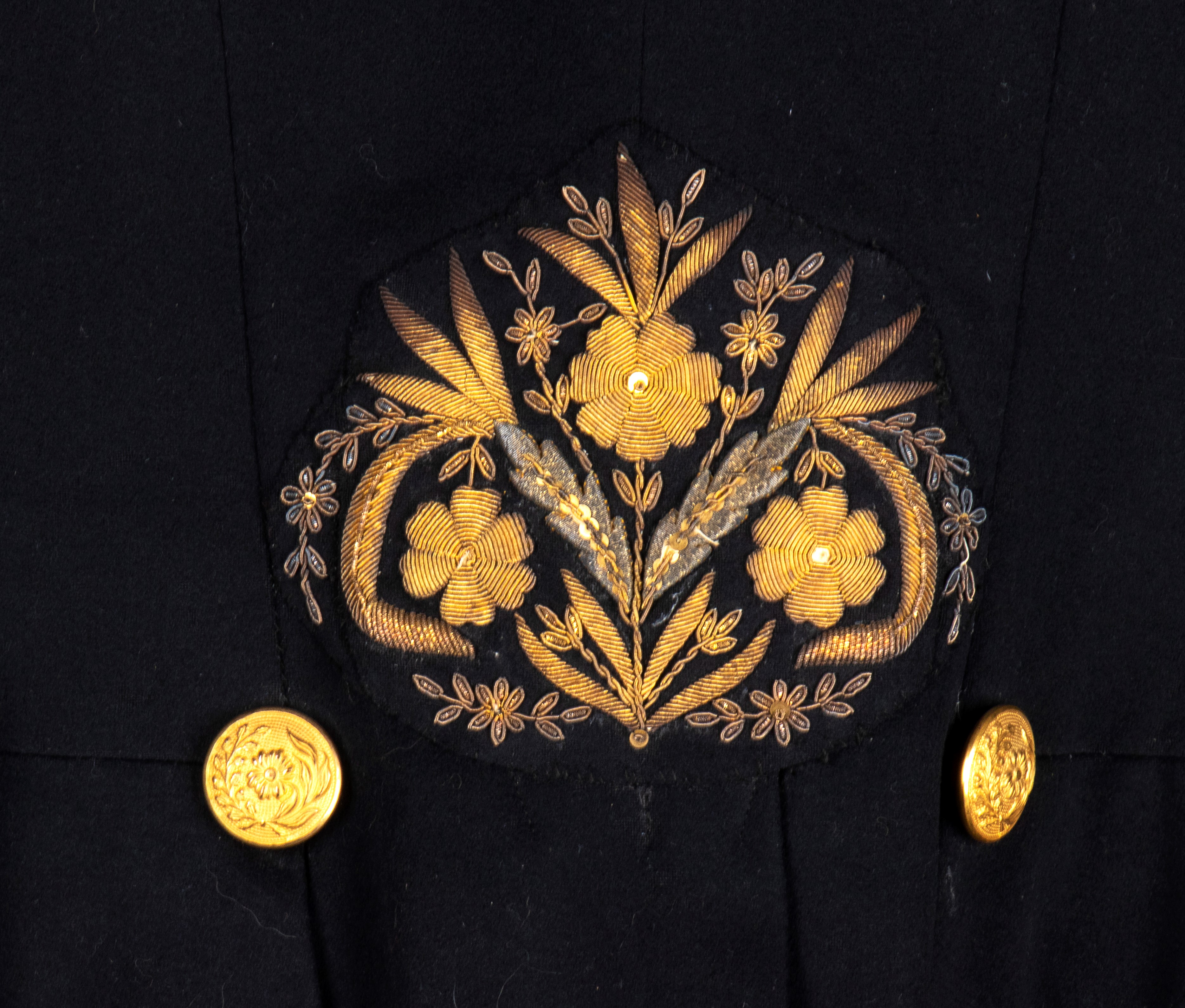 Italia, Regno, periodo Umbertino, uniforme diplomatico-consolare, finissimo panno di lana con ric...