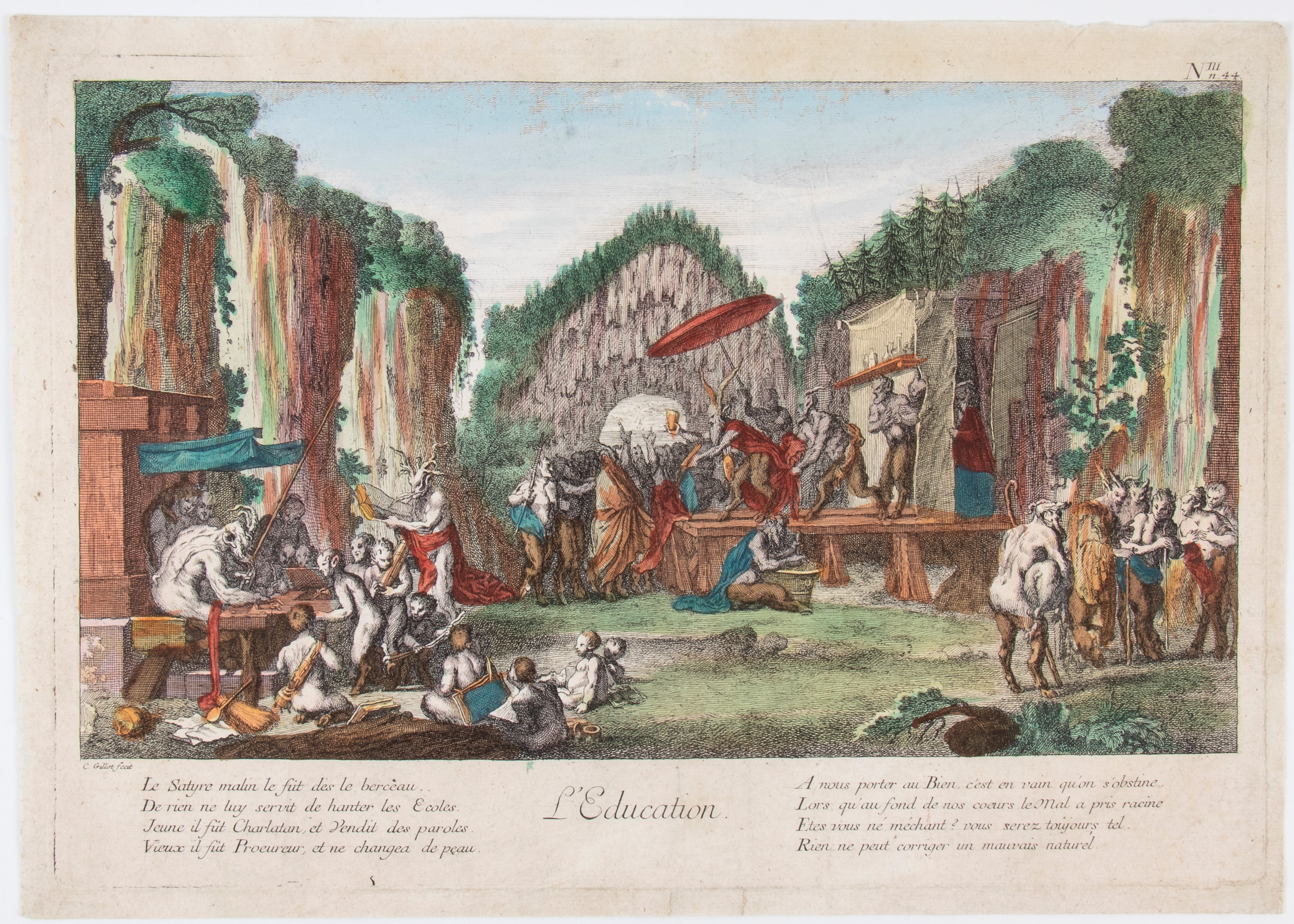 Claude Gillot, Balthazar Sigismond Sedlezky - Les Obseques | L'Education, acquaforte e bulino