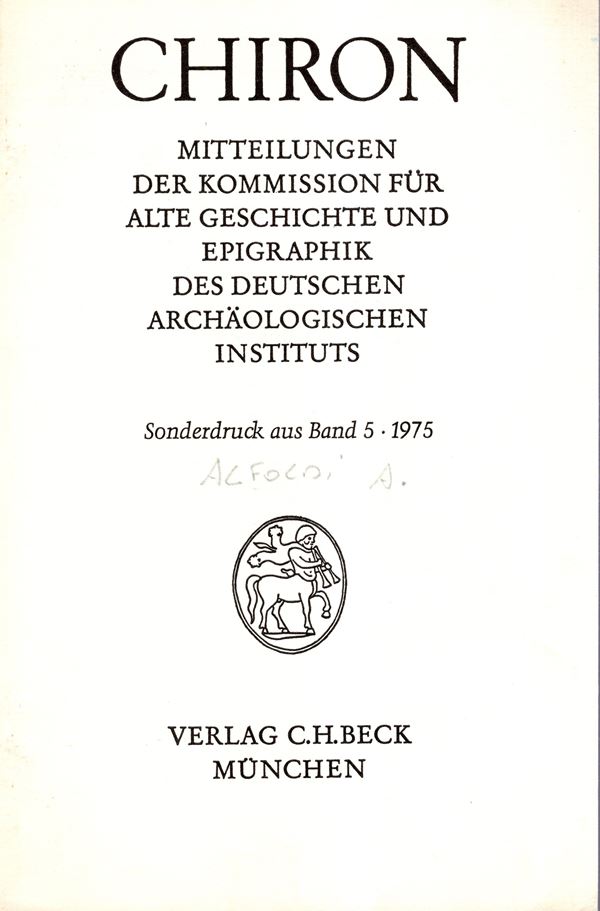 ALFOLDI Andreas - Redeunt Saturnia regna. IV Apollo und Sibylle in der epoche der burgerkriege. Munchen, 1975. pp. 165 - 192. tavv. 18 - 39. Brossura ed. buono stato, raro e importante.