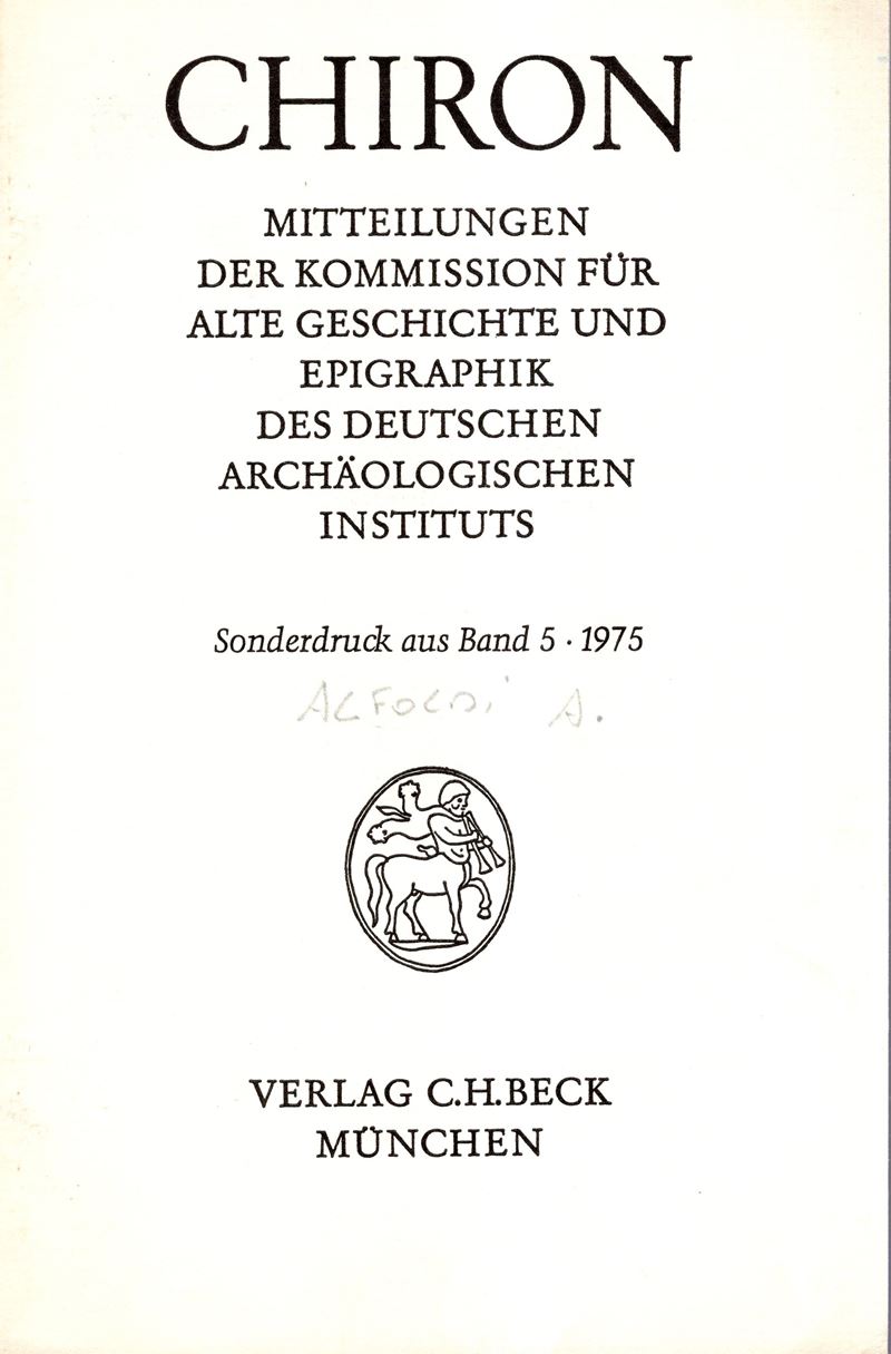ALFOLDI Andreas, Redeunt Saturnia regna. IV Apollo und Sibylle in der epoche der burgerkriege