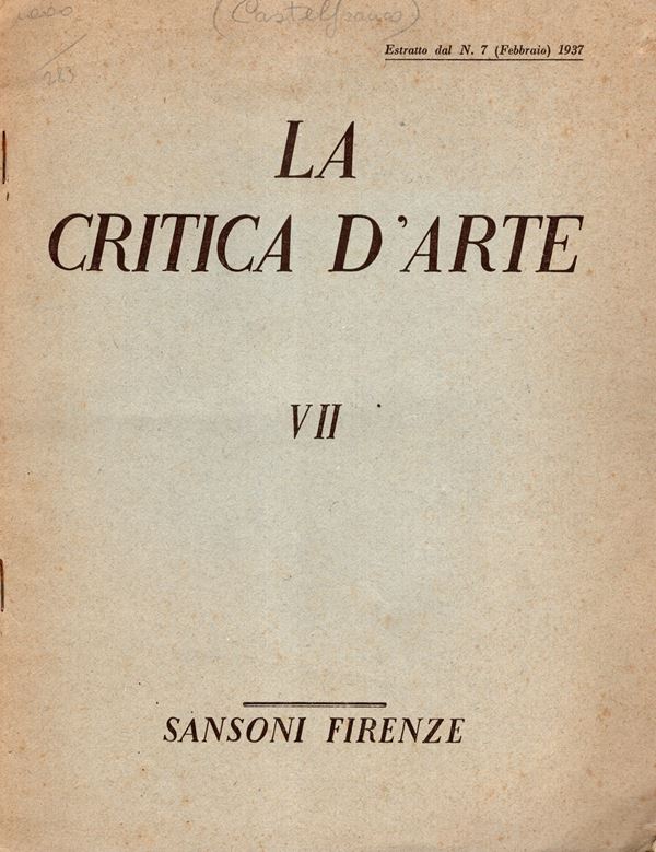 CASTELFRANCO Giorgio - L'arte della moneta nel tardo impero. Firenze, 1937. pp 11-22, tavole 9, con ingrandimenti. Brossura ed. sciupata, interno buono stato, raro.