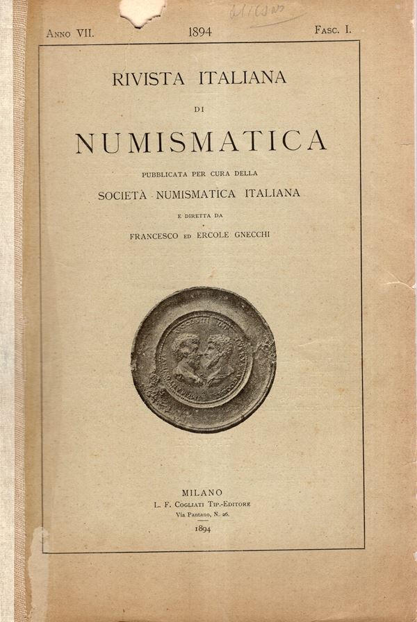 DUTILH  E. D. - Monnaies des nomes ou anciennes Préfectures de l'Egypte du medaillier du Muséeed'antiquites de Ghizeh. Milano, 1894. pp 35-48, plates 2. Brossura ed. sciupata, interno ottimo stato, importante lavoro.