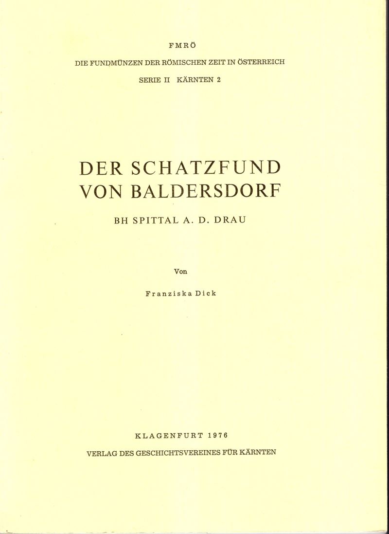 DICK Franziska, Der Schatzfund von Baldersdorf - Klagenfurt, 1976