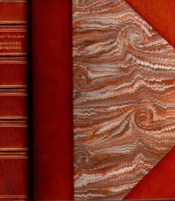 SUTHERLAND C. H. V. -  Monnaies romaines. Fribourg, 1974.  Pp. 310, tavole e illustrazioni  nel testo a colori e b\n. Splendida legatura in \ pelle con angole in cofanetto, ottimo stato.