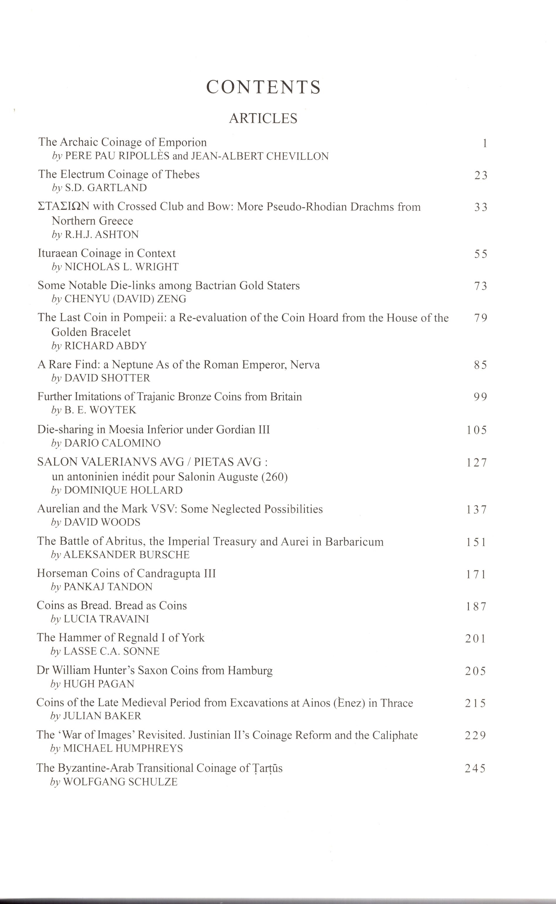 The Numismatic Chronicle, Volume 173, Londra, 2013