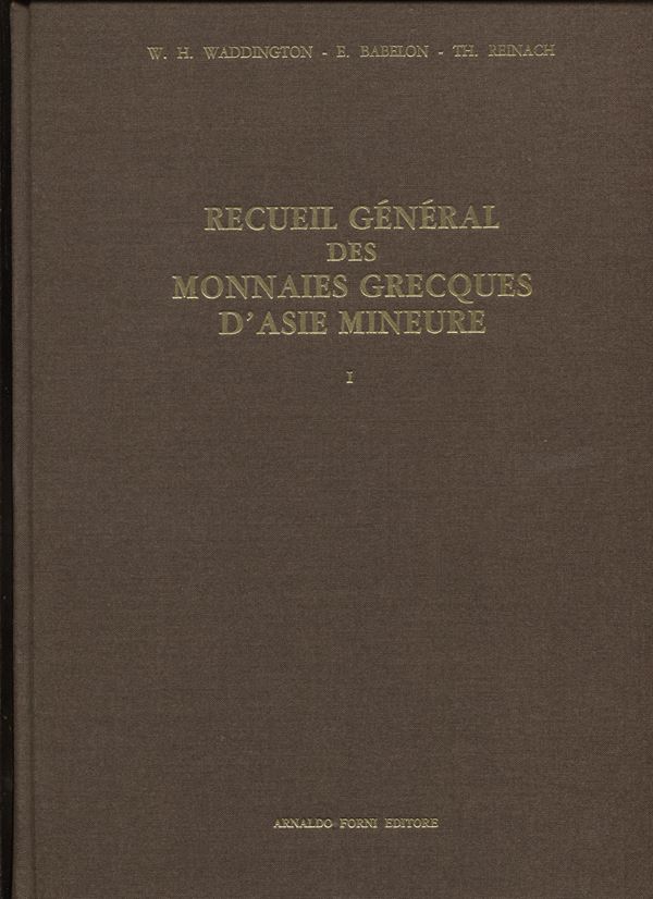 WADDINGTGTON W.H., BABELON E., TH. REINACH. – Recueil général des monnaies grecques d'Asie Mineure. 2 volumes. Part I and Part II. complete set Bologna, 1984. Pp. 640, plates,111. (Clain-Stefanelli 125) sic! Ed. Good condition. Important work. Clain-Stefe