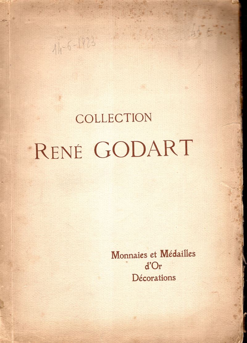 FLORANGE J. – CIANI L. – Paris, 14 – Juin, 1923. Collection RENE GODART. Monnaies et medaille, d’...
