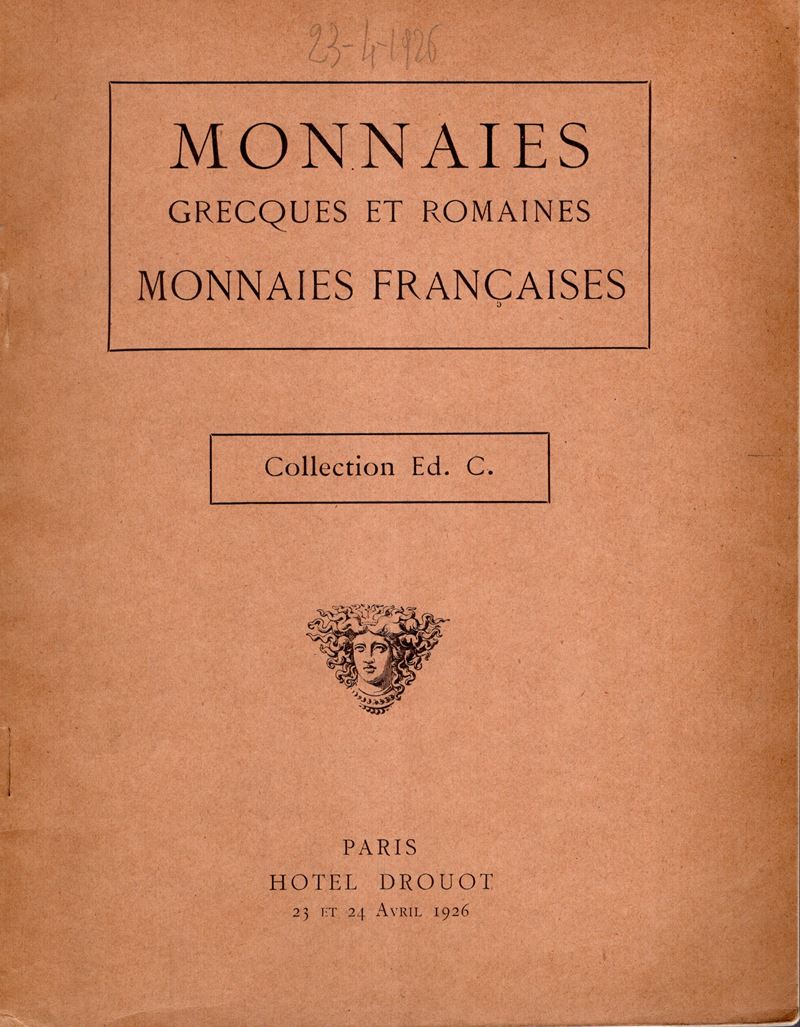 FLORANGE M.J. - CIANI Louis - Paris, 23\24 - april, 1926. Collection Ed. C. ( Couturier) Monnaies...