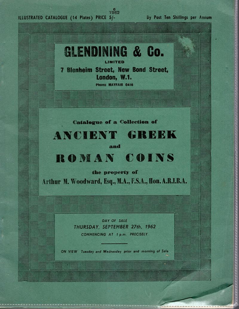 GLENDINING & CO. London, 27 – September, 1962. Catalogue of a collection of ancient greek and rom...