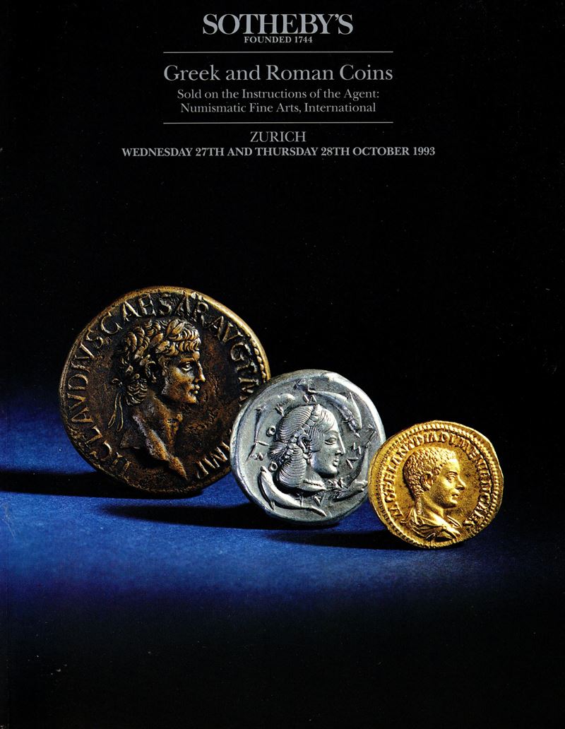 SOTHEBY’S. – Zurich, 27\28 – October, 1993. Greek and Roman coins. Pp. num. nn. 157 – 1890, tutti...