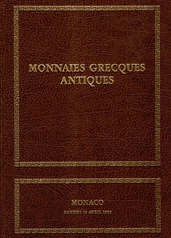 VINCHON  Jean  -  Monaco, 13 – Avril, 1985. Exceptionalle collection de monnaies grecques antiques. Pp. non num.  lots  441, tutti illustrati in  b\n + tavole a colori nel testo. legatura rigida ed ottimo stato, lista prezzi Aggiudicazione,  importante co