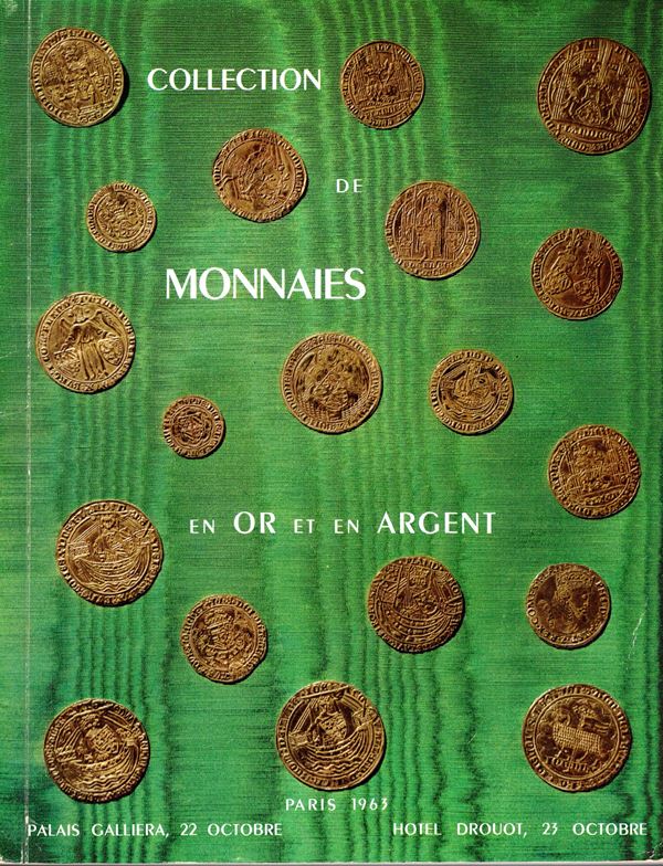 VINCHON Jean - Paris, 22\23 - October, 1963. Collection Louis Thery. Monnaies gauloises, merovingiennes en or et en argent, monnaies carolingiennes, monnaies flamandes et provincial. Pp non numerate, lots 568, plates 20.Legatura ed. buono stato, lista pre