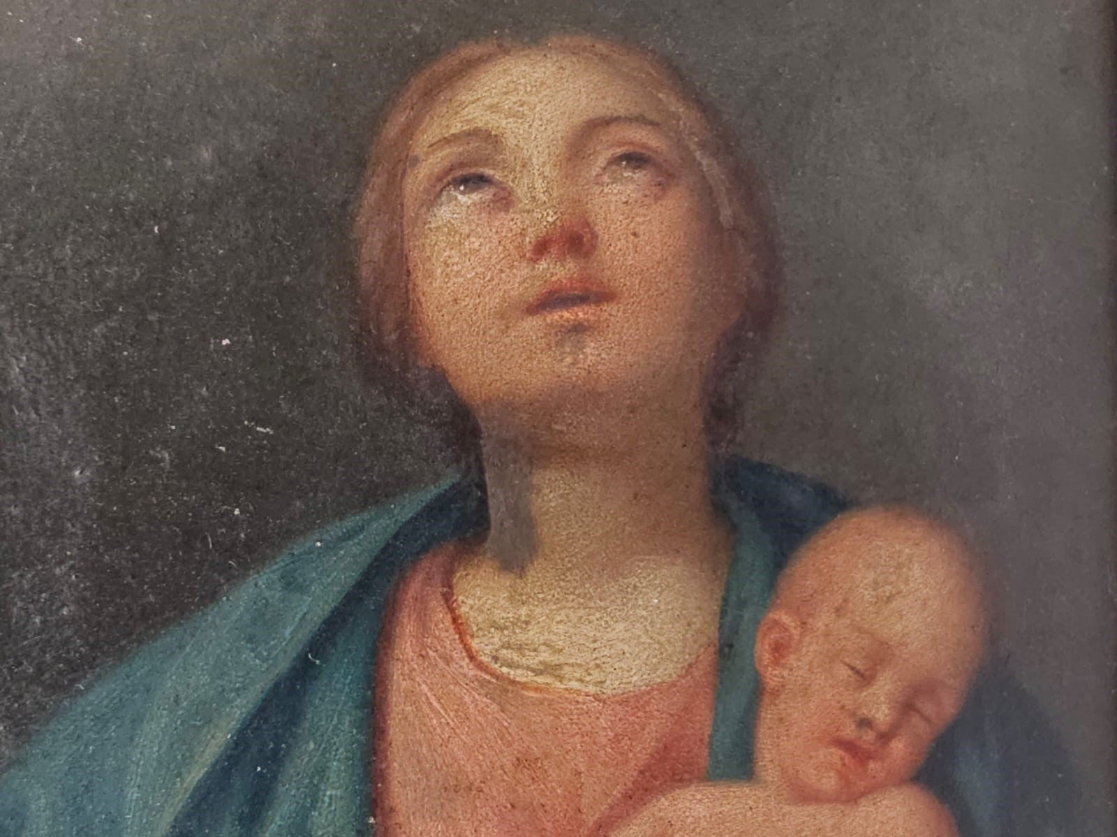 Scuola romana, Madonna con Bambino, olio su rame