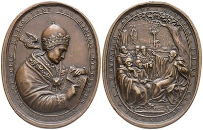 Stato Pontificio. Gregorio XVI (bartolomeo Alberto Cappellari, 1831-1846). Medaglia Ovale, 1831. ...