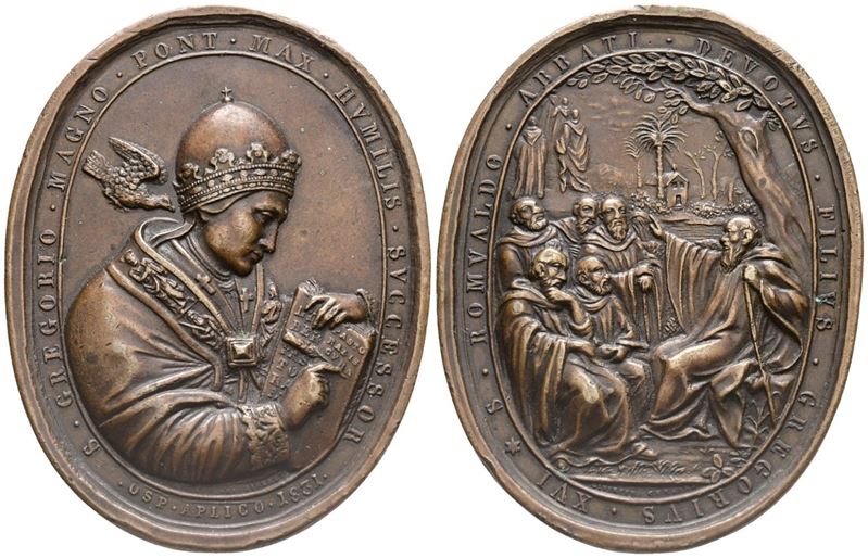Stato Pontificio. Gregorio XVI (bartolomeo Alberto Cappellari, 1831-1846). Medaglia Ovale, 1831. ...
