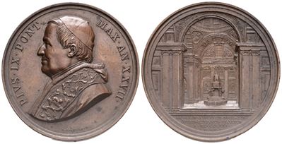Stato Pontificio. Pio IX (giovanni Maria Mastai Ferretti, 1846-1878). Medaglia A. XXVII, 1872. pe...