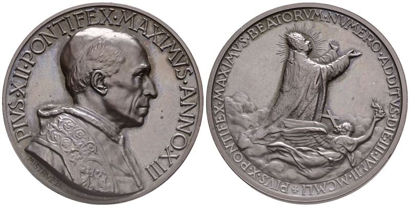 Vaticano. Pio XII (eugenio Pacelli, 1939-1958). Medaglia A. XIII, 1951. per la Beatificazione di ...