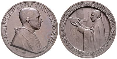 Vaticano. Pio XII (eugenio Pacelli, 1939-1958). Medaglia A. XVII, 1955. per la Chiusura Dell'anno...