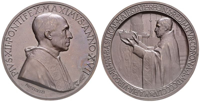 Vaticano. Pio XII (eugenio Pacelli, 1939-1958). Medaglia A. XVII, 1955. per la Chiusura Dell'anno...