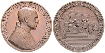 Vaticano. Pio XII (eugenio Pacelli, 1939-1958). Medaglia A. XVIII, 1956. per la Proclamazione del...