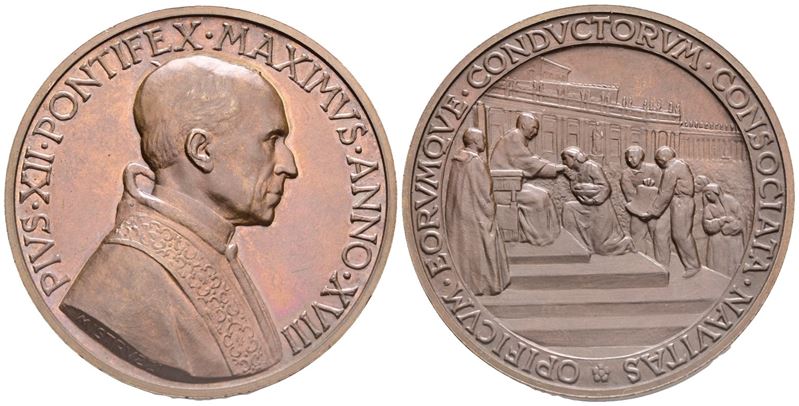 Vaticano. Pio XII (eugenio Pacelli, 1939-1958). Medaglia A. XVIII, 1956. per la Proclamazione del...