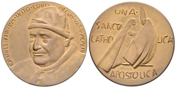 VATICANO. Giovanni XXIII (Angelo Roncalli, 1958-1963). Medaglia straordinaria, 1962. Per la convocazione del Concilio Ecumenico Vaticano II. Opus: G. Manzù. Ae (13,05 g; 35 mm). Modesti 150. qFDC
