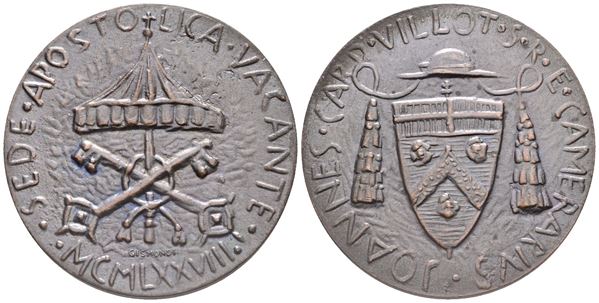 VATICANO. Sede Vacante 1978. Medaglia emessa dal Cardinale Camerlengo Jean Villot. Opus: T. Gismondi. Ae (28,15 g; 40 mm). Boccia 128. qFDC
