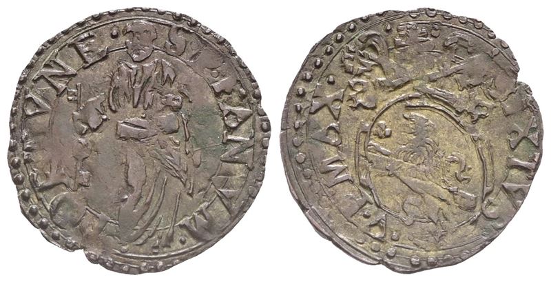 Stato Pontificio. Fano. Sisto V (1585-1590). Quattrino. Mi (0,64 G; 16 MM). con San Pietro. Munto...