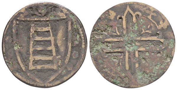 FIRENZE. Tessera mercantile, XIV-XV secolo. Cu (3,22 g; 23 mm). Scala e Croce. Banti 1261; Barnard 13. Rara. MB