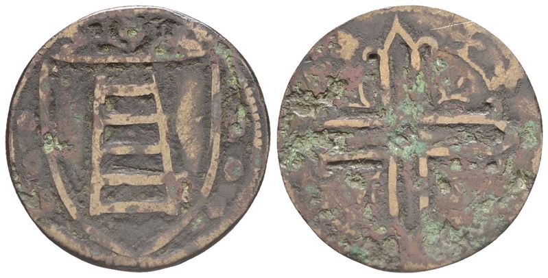 Firenze. Tessera Mercantile, XIV-XV Secolo. Cu (3,22 G; 23 MM). Scala e Croce. Banti 1261; Barnar...