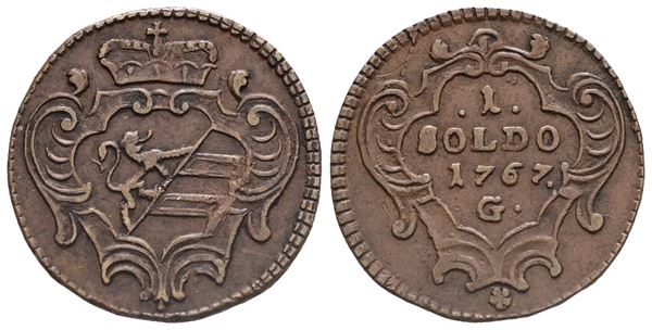 GORIZIA. IMPERO ASBURGICO. Maria Teresa d'Asburgo (1740-1780). 1 Soldo, 1767. Cu (2,68 g; 20 mm). MIR 150. BB+