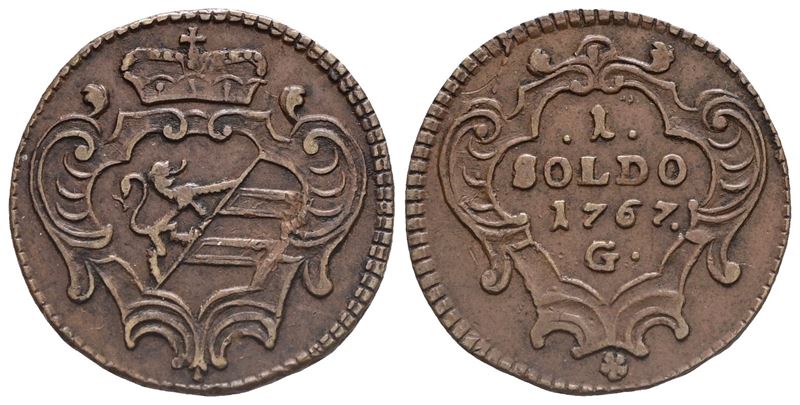 Gorizia. Impero Asburgico. Maria Teresa D'asburgo (1740-1780). 1 Soldo, 1767. Cu (2,68 G; 20 MM)....