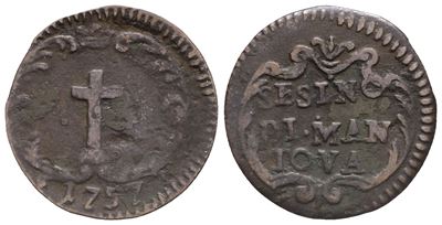 Mantova. Impero Asburgico. Maria Teresa D'asburgo (1740-1780). Sesino, 1757. Cu (1,18 G; 19 MM). ...
