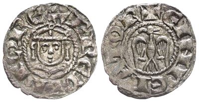 Messina. Regno di Sicilia. Enrico Vi (1194-1197), con Federico II. Denaro, Circa 1196. Mi (0,74 G...