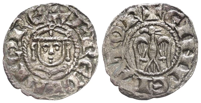 Messina. Regno di Sicilia. Enrico Vi (1194-1197), con Federico II. Denaro, Circa 1196. Mi (0,74 G...