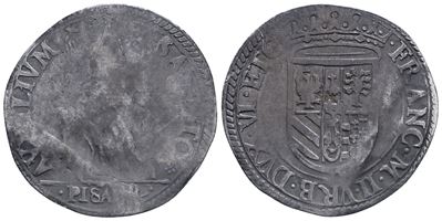 Pesaro. Francesco Maria II della Rovere (1574-1624). Paolo. Ag (2,86 G; 27 MM). R/ San Francesco ...
