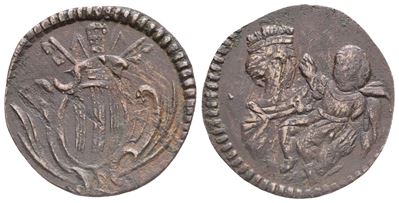 Stato Pontificio. Ravenna. Benedetto XIV (1740-1758). Quattrino. Cu (1,87 G; 21 MM). con la Madon...