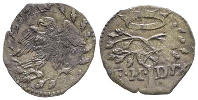 Urbino. Francesco Maria II della Rovere (1574-1624). Quattrino. Mi (0,60 G; 16 MM). Albero di Rov...