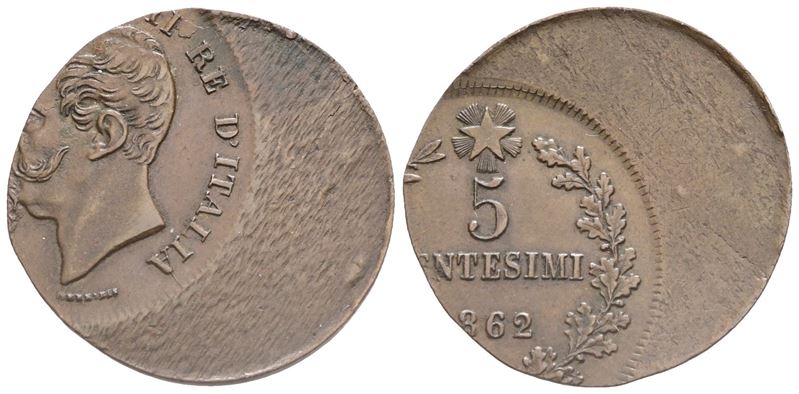 Regno D'italia. Napoli. Vittorio Emanuele II (1861-1878). 5 Centesimi, 1862. Cu, 4,79 G. Mont. 25...