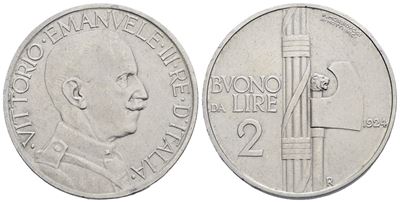 Regno D'italia. Vittorio Emanuele III (1900-1943). Buono da 2 Lire, 1924. Ni, 9,98 G. Mont. 162. ...