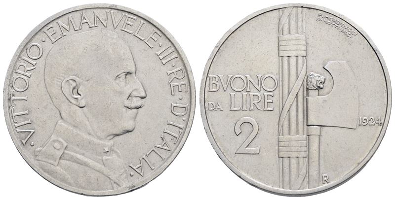 Regno D'italia. Vittorio Emanuele III (1900-1943). Buono da 2 Lire, 1924. Ni, 9,98 G. Mont. 162. ...