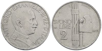 Regno D'italia. Vittorio Emanuele III (1900-1943). Buono da 2 Lire, 1925. Ni, 10,05 G. Mont. 163 ...
