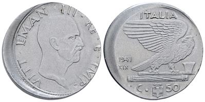 Regno D'italia. Vittorio Emanuele III (1900-1943). 50 Centesimi, 1941. Ac, 5,97 G. Mont. 269. Err...