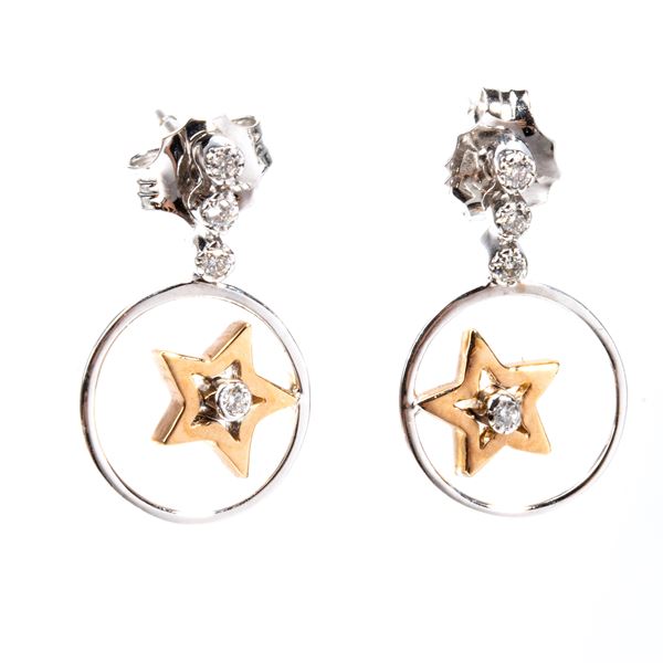 Diamond gold earrings