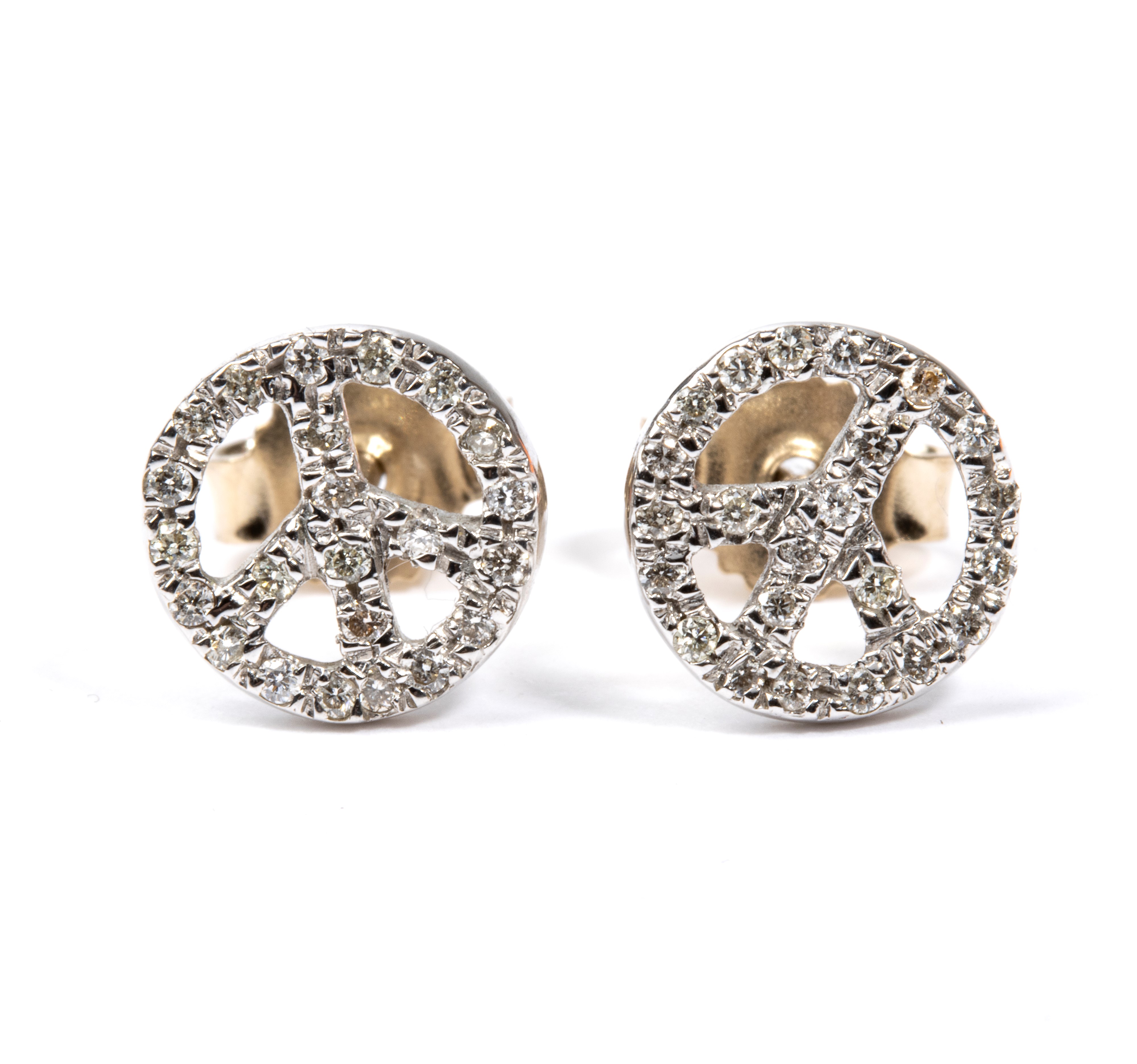 Orecchini, CND in pavé di diamanti, oro bianco 18k