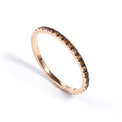 Anello in oro rosa 9k con corindoni arancioni