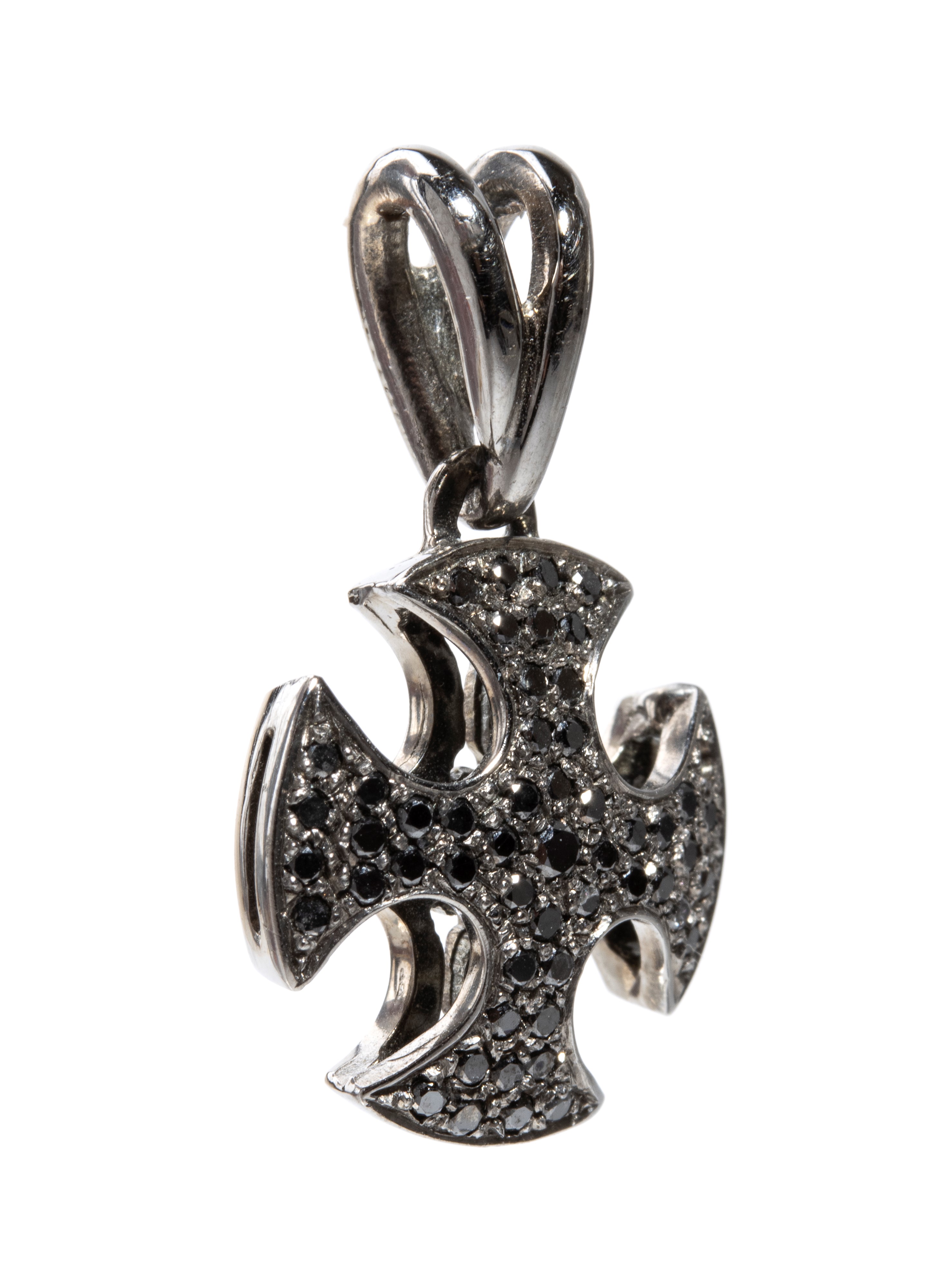 Pendente in oro con diamanti neri