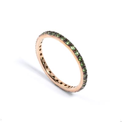 Anello in oro rosa 9k con tsavoriti