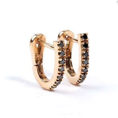 Orecchini in oro rosa 18k con diamanti neri
